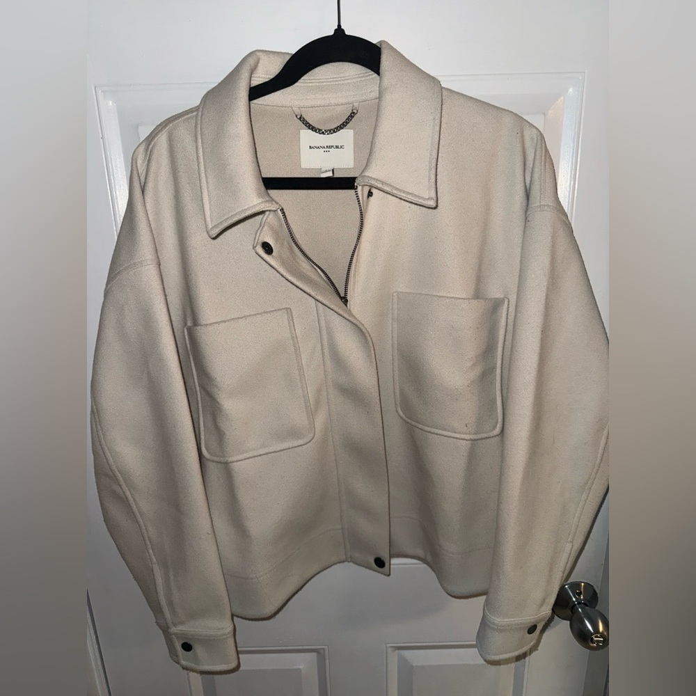 Banana Republic Neutral Cream Utility Jacket
